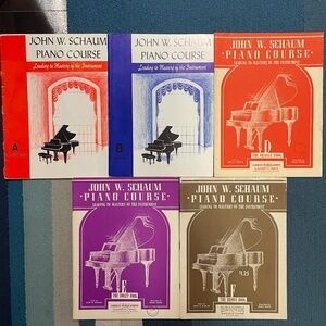 John W. Schaum Beginner Piano Course Books A, B, D, E and F